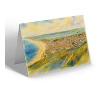 NOTELET - Looking to Portland Harbour & Weymouth - Vintage Art Style