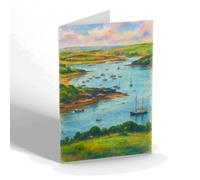 NOTELET - Looking Towards Kingsbridge, Salcombe (b) - Vintage Art Style