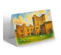 NOTELET - Ludlow Castle, from Courtyard - Vintage Art Style
