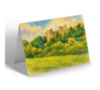 NOTELET - Ludlow Castle, from Dinham Meadow - Vintage Art Style