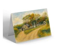 NOTELET - Lych Gate, Church & Memorial, Llanegryn - Vintage Art Style