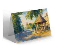 NOTELET - Magdalen College/Bridge St Clements Oxford - Vintage Art Style