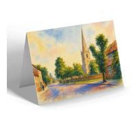 NOTELET - Main Street & Church, Balderton - Vintage Art Style