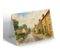 NOTELET - Main Street & Post Office, Kirk Ireton - Vintage Art Style