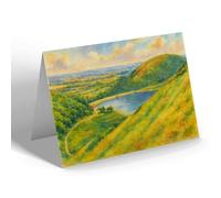 NOTELET - Malvern Hills from Hereford Beacon (b) - Vintage Art Style