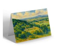 NOTELET - Malvern Hills from Hereford - Vintage Art Style