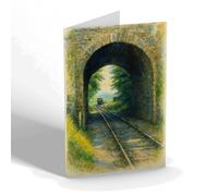 NOTELET - Manx Train, Santon - Vintage Art Style