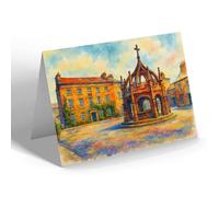 NOTELET - Market Cross & Royal Hotel Kirkby Lonsdale - Vintage Art Style