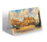 NOTELET - Market Place & Ancient Cross, Alnwick - Vintage Art Style