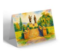 NOTELET - Memorial to Composers of Anthem, Pontypridd - Vintage Art Style