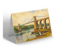 NOTELET - Menai Suspension Bridge (a) - Vintage Art Style