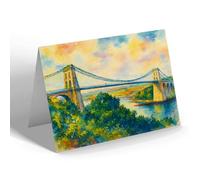 NOTELET - Menai Suspension Bridge (c) - Vintage Art Style