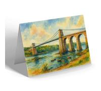 NOTELET - Menai Suspension Bridge (d) - Vintage Art Style