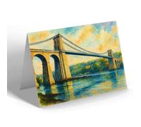 NOTELET - Menai Suspension Bridge, Llanfair P.G. - Vintage Art Style