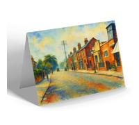 NOTELET - National School & North Street, Bourne - Vintage Art Style