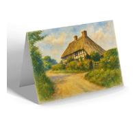 NOTELET - Old Cottage, Harebeating - Vintage Art Style