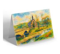 NOTELET - Old Parish Church, Langholm - Vintage Art Style