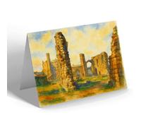 NOTELET - Old Priory & Castle, Tynemouth - Vintage Art Style