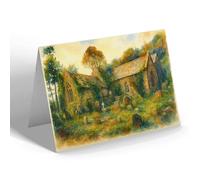 NOTELET - Old Revelstoke Church, Noss Mayo - Vintage Art Style