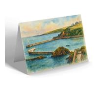 NOTELET - Outer Harbour & West Coast, Mevagissey - Vintage Art Style