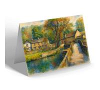 NOTELET - Pack Horse Bridge, Bakewell - Vintage Art Style