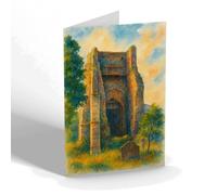 NOTELET - Parish Church showing Ruins, North Walsham - Vintage Art Style