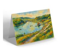 NOTELET - Peaseholme Lake & Boathouse, Scarborough (a) - Vintage Art Style