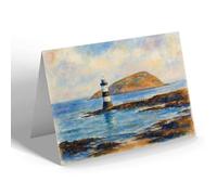 NOTELET - Penmon Lighthouse & Puffin Island (a) - Vintage Art Style