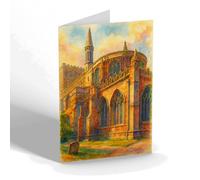 NOTELET - Peterborough Cathedral, East End - Vintage Art Style
