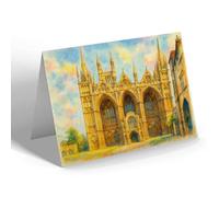 NOTELET - Peterborough Cathedral. West Front - Vintage Art Style