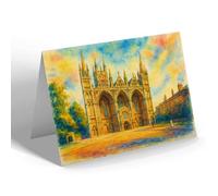 NOTELET - Peterborough. Cathedral West Front - Vintage Art Style