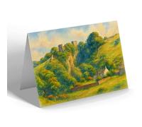 NOTELET - Peveril Castle Peak District, Nr Castleton - Vintage Art Style