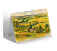 NOTELET - Porlock & Exmoor from Wooton Knowle - Vintage Art Style