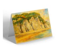 NOTELET - Portrush. Holes in the White Rocks - Vintage Art Style