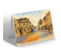 NOTELET - Post Office & East Street, Warminster - Vintage Art Style