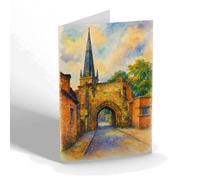 NOTELET - Prince Rupert's Gateway & Church - Vintage Art Style