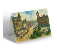 NOTELET - Princes Street, Looking East, Edinburgh - Vintage Art Style