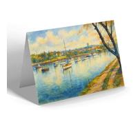 NOTELET - Priory from Old Toll Bridge, Christchurch - Vintage Art Style