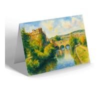 NOTELET - Pulteney Bridge & Empire Hotel, Bath - Vintage Art Style