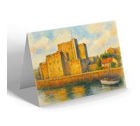 NOTELET - Quayside And Castle, Castletown - Vintage Art Style