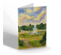 NOTELET - Queen's Fountain, Welwyn Garden City (a) - Vintage Art Style