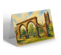 NOTELET - Remains Old Stoke Church, Stoke-on-Trent - Vintage Art Style
