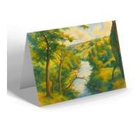 NOTELET - Ribble from Pudsey's Leap, Bolton-By-Bowland - Vintage Art Style