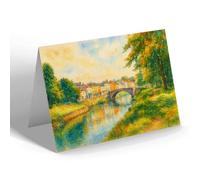 NOTELET - River & Bridge, Bridgwater - Vintage Art Style