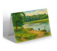 NOTELET - River from Bridge, Hellifield - Vintage Art Style