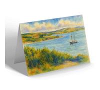 NOTELET - River from War Memorial, Padstow - Vintage Art Style