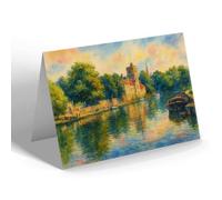 NOTELET - River Medway from the Bridge, Maidstone - Vintage Art Style