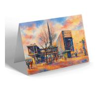 NOTELET - River Walk & Skylon, South Bank Exhibition - Vintage Art Style