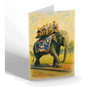 NOTELET - Rosie, Elephant at the Bristol Zoo (b) - Vintage Art Style