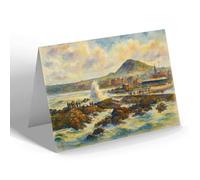 NOTELET - Rough Sea from the Pier Rocks, North Berwick - Vintage Art Style